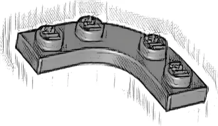 Plate, Round Corner 3 x 3 with 2 x 2 Curved Cutout