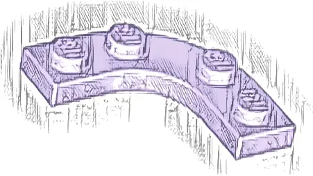 Plate, Round Corner 3 x 3 with 2 x 2 Curved Cutout