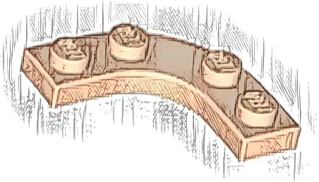 Plate, Round Corner 3 x 3 with 2 x 2 Curved Cutout