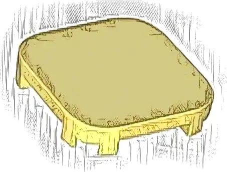 Tile, Modified 4 x 4 with Rounded Corners and 4 Feet