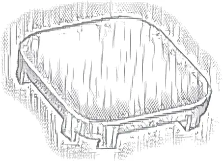 Tile, Modified 4 x 4 with Rounded Corners and 4 Feet