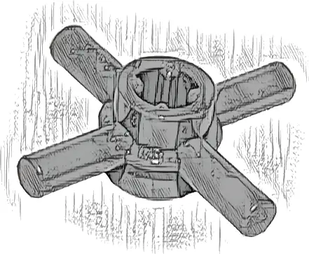 Technic, Axle Connector Hub with 4 Bars and Through Axle Hole