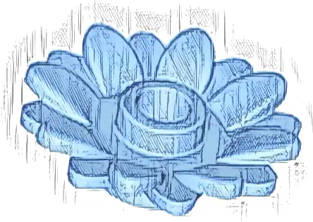 Plant Flower 2 x 2 Round with 16 Petals (Sunflower) with Open Stud