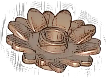 Plant Flower 2 x 2 Round with 16 Petals (Sunflower) with Open Stud