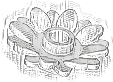 Plant Flower 2 x 2 Round with 16 Petals (Sunflower) with Open Stud