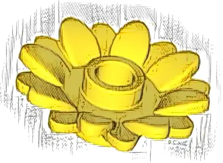 Plant Flower 2 x 2 Round with 16 Petals (Sunflower) with Open Stud