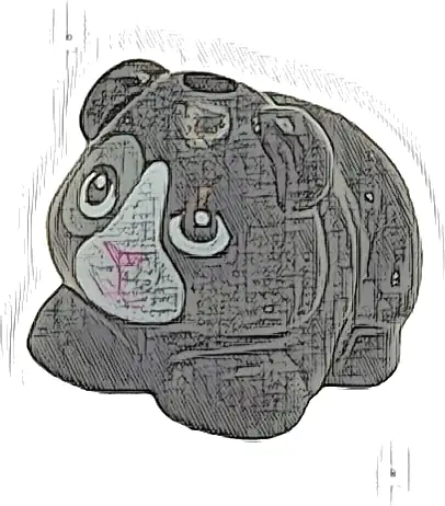 Guinea Pig, Friends Style with Bright Pink Nose and Mouth, Black Eyes with Dark Bluish Gray Contour Right Eye and White Muzzle Pattern (Lucky)