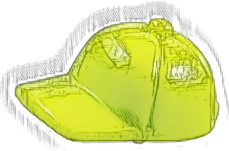 Minifigure, Cap with Small Pin, Short Curved Bill with Seams and Button on Top