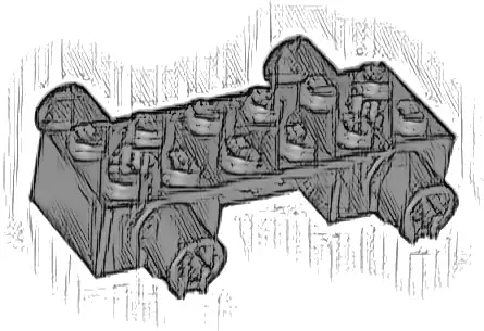 Vehicle, Base 2 x 6 x 1 with Axle Holders on Sides