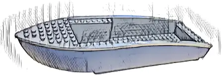 Boat, Hull Unitary 34 x 10 x 5 1/3 with Dark Bluish Gray Top (6924 / 6922)