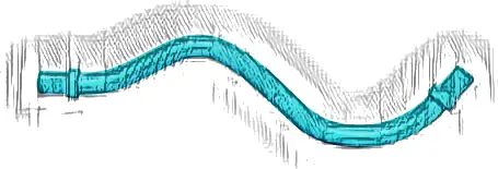 Hose, Wavy  8L with Bar Ends - Flexible Rubber