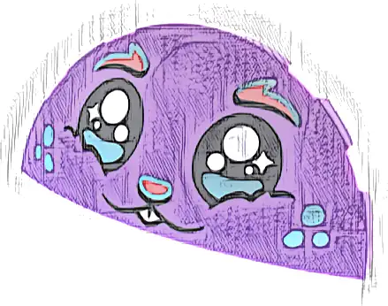 Brick, Round 3 x 6 x 1 Dome Half with Black Eyes with Highlights, Coral Eyebrows and Nose, Metallic Light Blue Spots on Cheeks, White Buck Teeth Pattern (Dreamzzz Bunchorro Face)