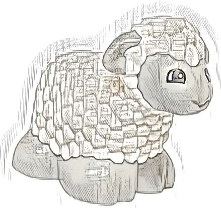Duplo Sheep, Lamb Baby with Light Bluish Gray Legs and Head Pattern