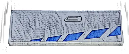 Tile 2 x 6 with Blue Stripes and Black Door Handle Outline Pattern Model Left Side (Sticker) - Set 76917