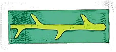 Tile 2 x 6 with Lime Mandrake Leaf Veins Pattern (Sticker) - Set 76433