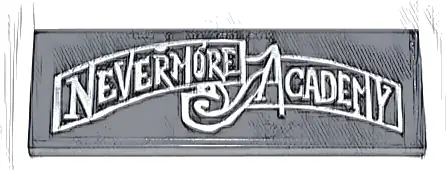 Tile 2 x 6 with Silver 'NEVERMORE ACADEMY' Banner Pattern (Sticker) - Set 76780