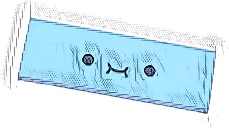 Tile 2 x 6 with Black Smiley Face Pattern