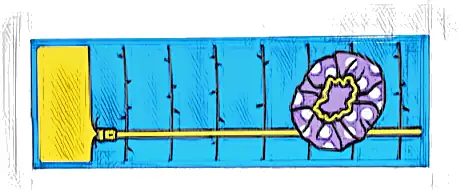 Tile 2 x 6 with Sleeping Bag with Yellow Inside and Zipper, Medium Lavender Shower Cap with White Dots Pattern (Sticker) - Set 42654