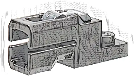 Projectile Launcher, 1 x 2 Mini Blaster / Tile Shooter with Dark Bluish Gray Trigger (69754 / 69755)