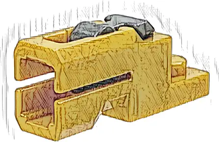 Projectile Launcher, 1 x 2 Mini Blaster / Tile Shooter with Dark Bluish Gray Trigger (69754 / 69755)