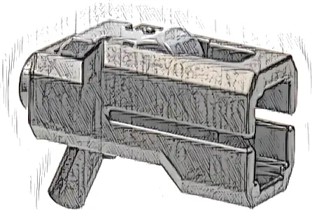 Minifigure, Weapon Bazooka, Mini Blaster / Shooter with Dark Bluish Gray Trigger (69767 / 69755)