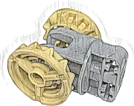 Technic Large Rotation Joint Socket with Pin Hole and 2 Axle Holes with Tan Gears (69787 / 69788)