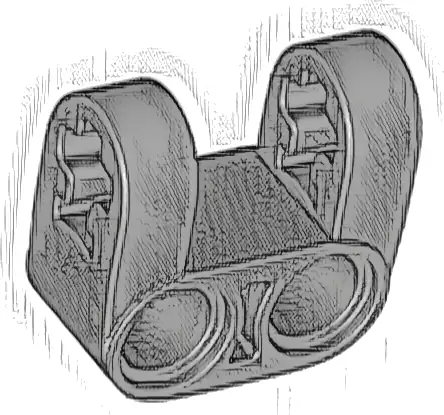 Technic, Axle and Pin Connector Perpendicular Double Split, Reinforced Sides