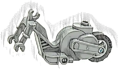 Część LEGO® 69869c01 Motocykl Stuntz z Kołem Zamachowym z Jasnoszarym niebieskim Tylnym Kołem i Czarną Oponą