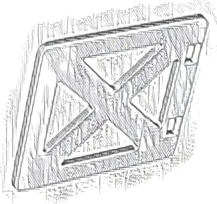 Duplo Door / Window Pane 1 x 4 x 3 with 4 Panes Cross Bars