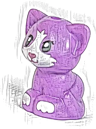 Cat, Friends, Baby Kitten, Sitting with Metallic Pink Nose, White Muzzle and Paws Pattern