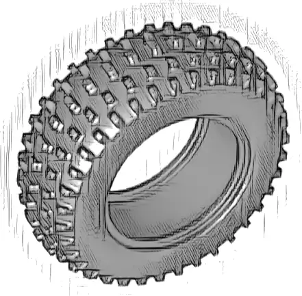 Tire 75.1 x 28 Spiky Tread