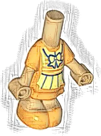 Micro Doll, Body with Molded Orange Short Layered Dress and Shoes and Printed Bright Light Yellow Collar with Bow, Horizontal Stripes, and Skirt Pattern