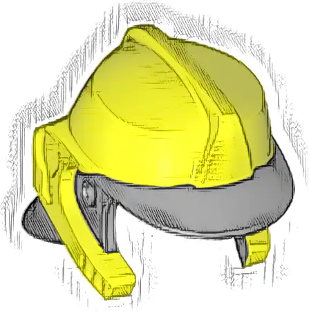 Minifigure, Headgear Fire Helmet with Molded Black Visor and Neck Protection Pattern