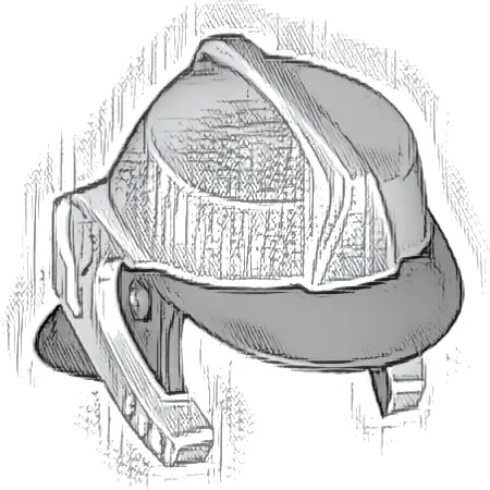 Minifigure, Headgear Fire Helmet with Molded Black Visor and Neck Protection Pattern