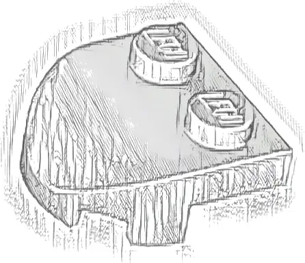 Brick, Round 2 x 2 x 2/3 Half Circle Extended with 2 Studs and Curved Top