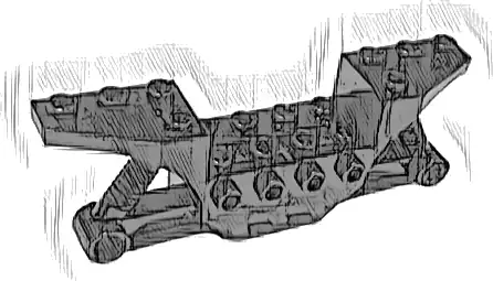 Vehicle, Base 2 x 10 with 4 Pin Holes (Quad Bike Half)