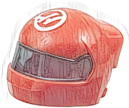 Minifigure, Headgear Helmet Formula 1 with Molded Trans-Black Visor and Printed Haas Logo Stylized White Capital Letter H in Circle Pattern