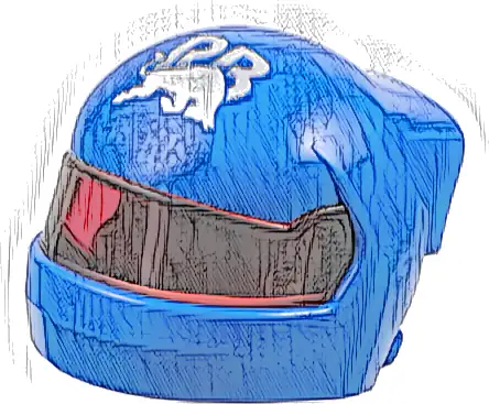 Minifigure, Headgear Helmet Formula 1 with Molded Trans-Red Visor and Printed Racing Bulls Logo Silver 'RB' and Bull Pattern