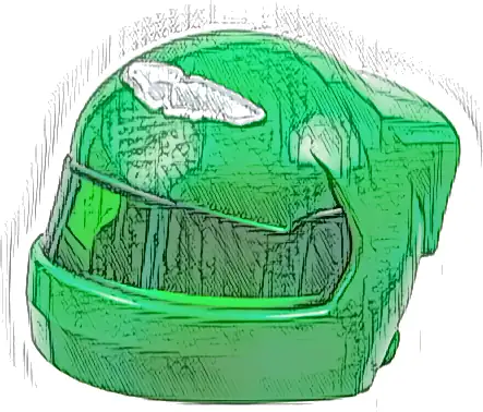 Minifigure, Headgear Helmet Formula 1 with Molded Trans-Green Visor and Printed Silver and White Aston Martin Logo Pattern