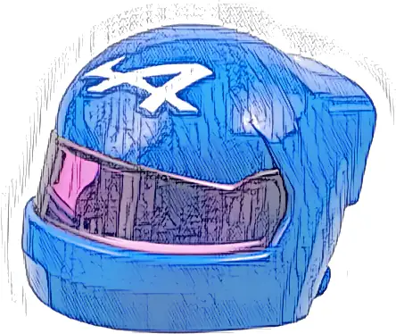 Minifigure, Headgear Helmet Formula 1 with Molded Trans-Dark Pink Visor and Printed Alpine Logo Stylized White Capital Letter A Pattern