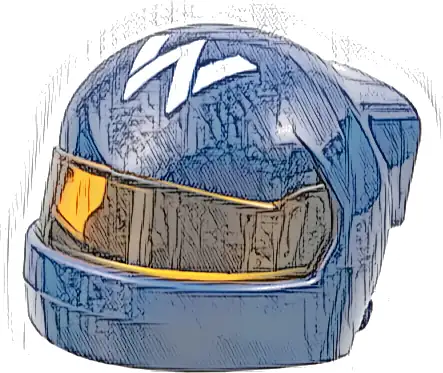 Minifigure, Headgear Helmet Formula 1 with Molded Trans-Orange Visor and Printed Williams Logo Stylized White Capital Letter W Pattern