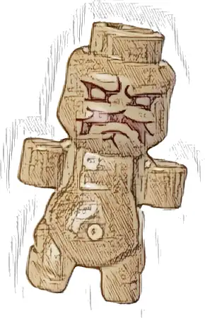 Minifigure, Utensil Micro Body with Fixed Arms with Hands, Legs and Head with Reddish Brown Mandrake Face Pattern