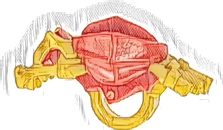 Minifigure Armor Shoulder Pads and Scarf with Molded Pearl Gold Dragon Head, Tail and Scabbard for 2 Katanas Pattern