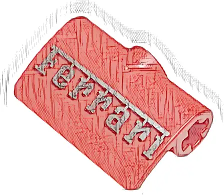 Technic, Panel Curved 2 x 3 x 1 with Silver Large 'Ferrari' Logo Pattern