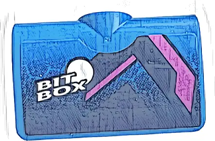 Technic, Panel Curved 2 x 3 x 1 with Black and Dark Pink Chevrons, Honeycomb, White 'BIT BOX' and Circle Pattern (Sticker) - Set 42164