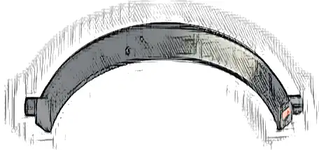 Technic, Panel Car Mudguard Arched 13 x 2 x 5 Half Circle with Red Taillight Pattern Model Left Side (Sticker) - Set 42126