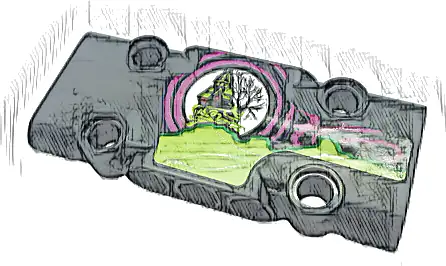 Technic, Panel Plate 3 x 7 x 1 with Black House and Tree, Lime Roof and Magenta Circles Pattern Model Left Side (Sticker) - Set 42118