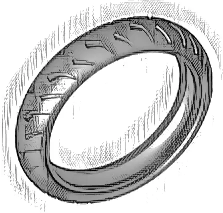 Tire 132.6mm D. x 27mm Motorcycle Racing Tread Narrow