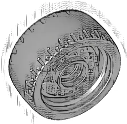 Wheel 24 x 12 with Pin Hole with Molded Black Hard Rubber Tire Pattern