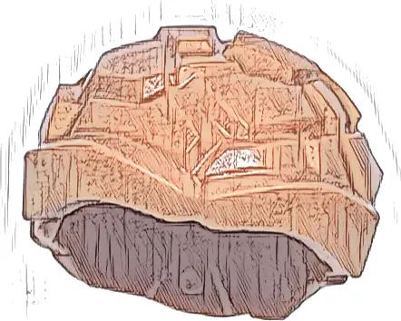 Część LEGO® 7234 Minifigurka, nakrycie głowy czubek głowy, popękana skała z grubymi zaokrąglonymi brwiami